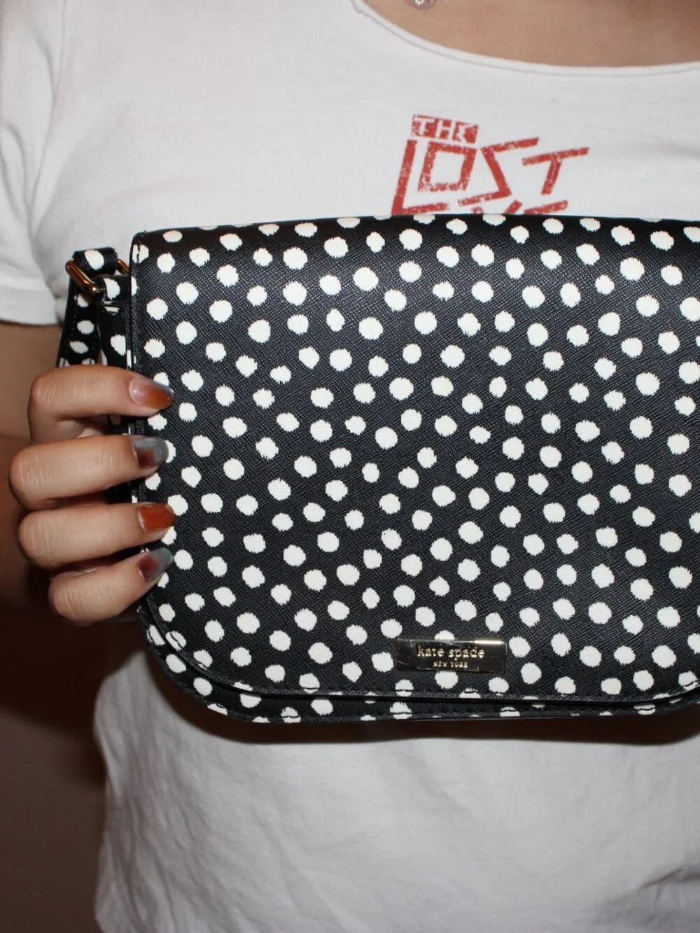 Kate Spade Black and White Polka Dot Crossbody